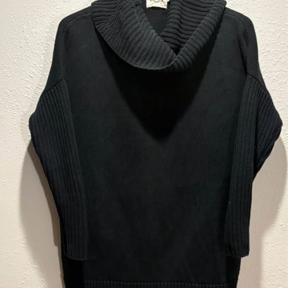 UGG Luxury Cotton Cashmere Cowl Neck Tunic Sweater navy M